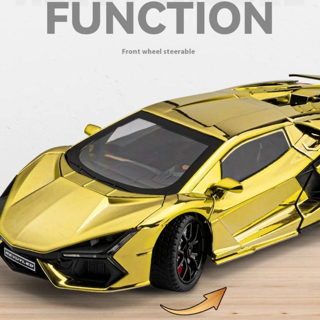 1/24 Scale Spray Lamborghini Revuelto Hybrid Super Sports Car Alloy Diecast Model Car Miniauto Simulation Collectibles Birthday Gifts