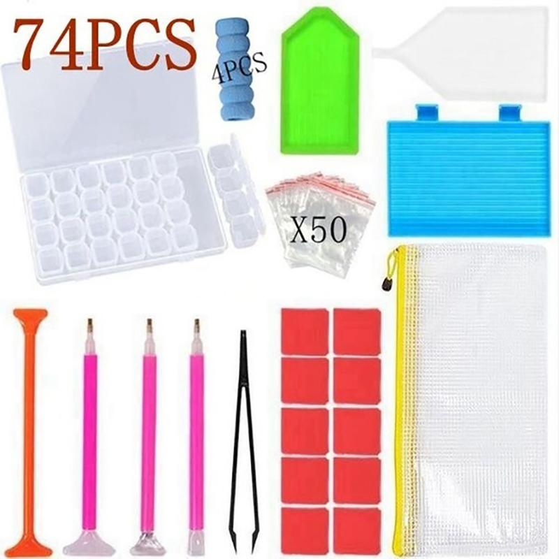 54/74/75/111Pcs 5D Diamond Painting Tool Accessories Diy Cross Stitch Tool Kit