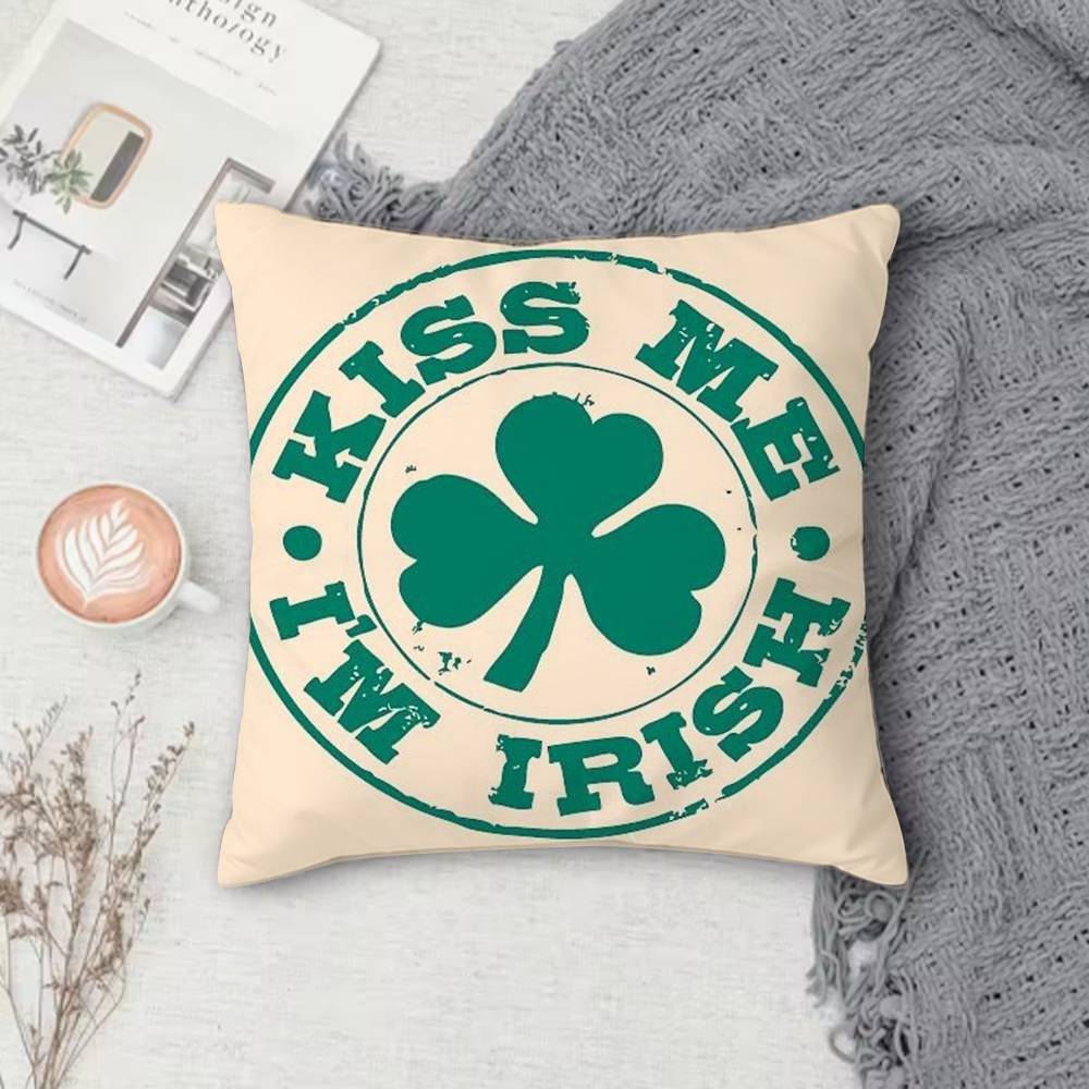 St Patricks Day Outfits Double-Sided Printed Square Pillow Cover Decorative Cushion Cover For Sofa Bedroom Bedside