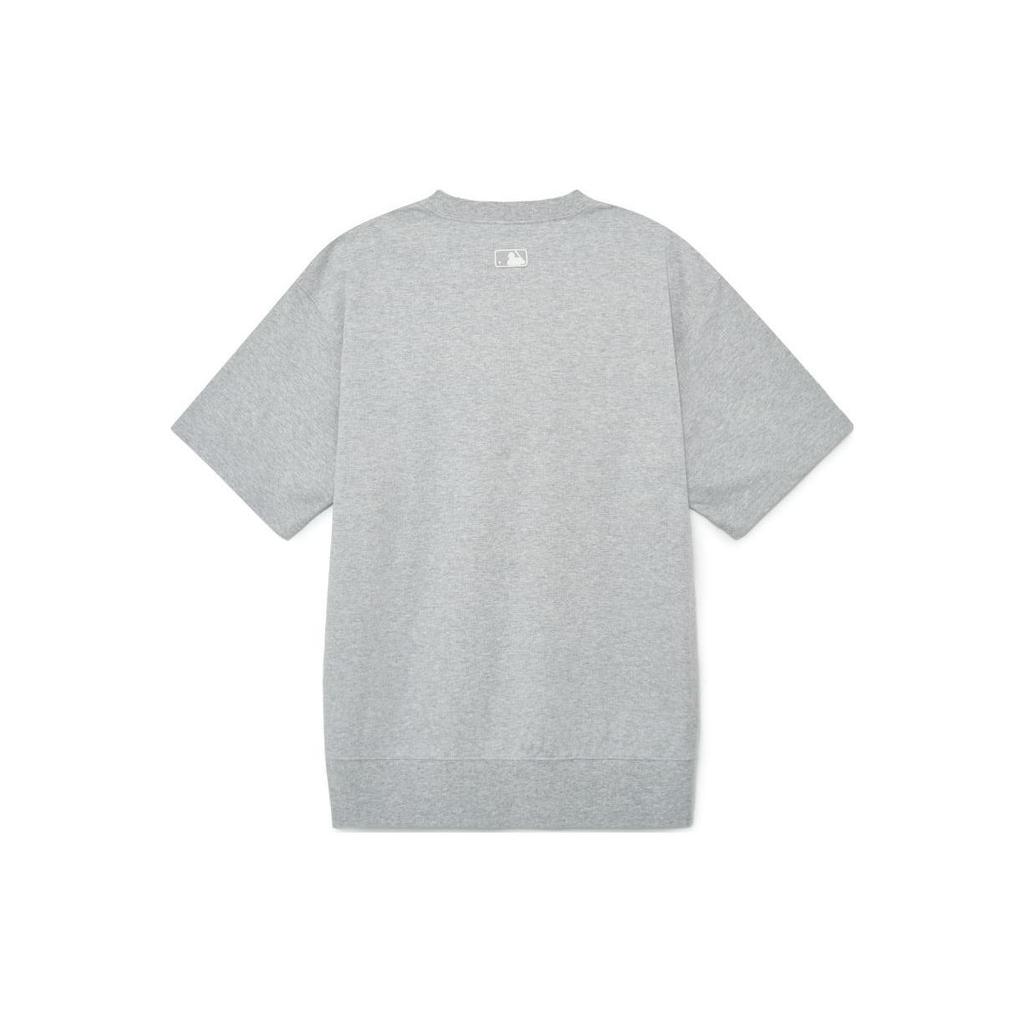 MLB New York Yankees Logo Solid Color Casual Sports Breathable Round Neck Short Sleeve Drop Shoulder T-Shirt Women tops Gray 3ATSD0133-50MGS