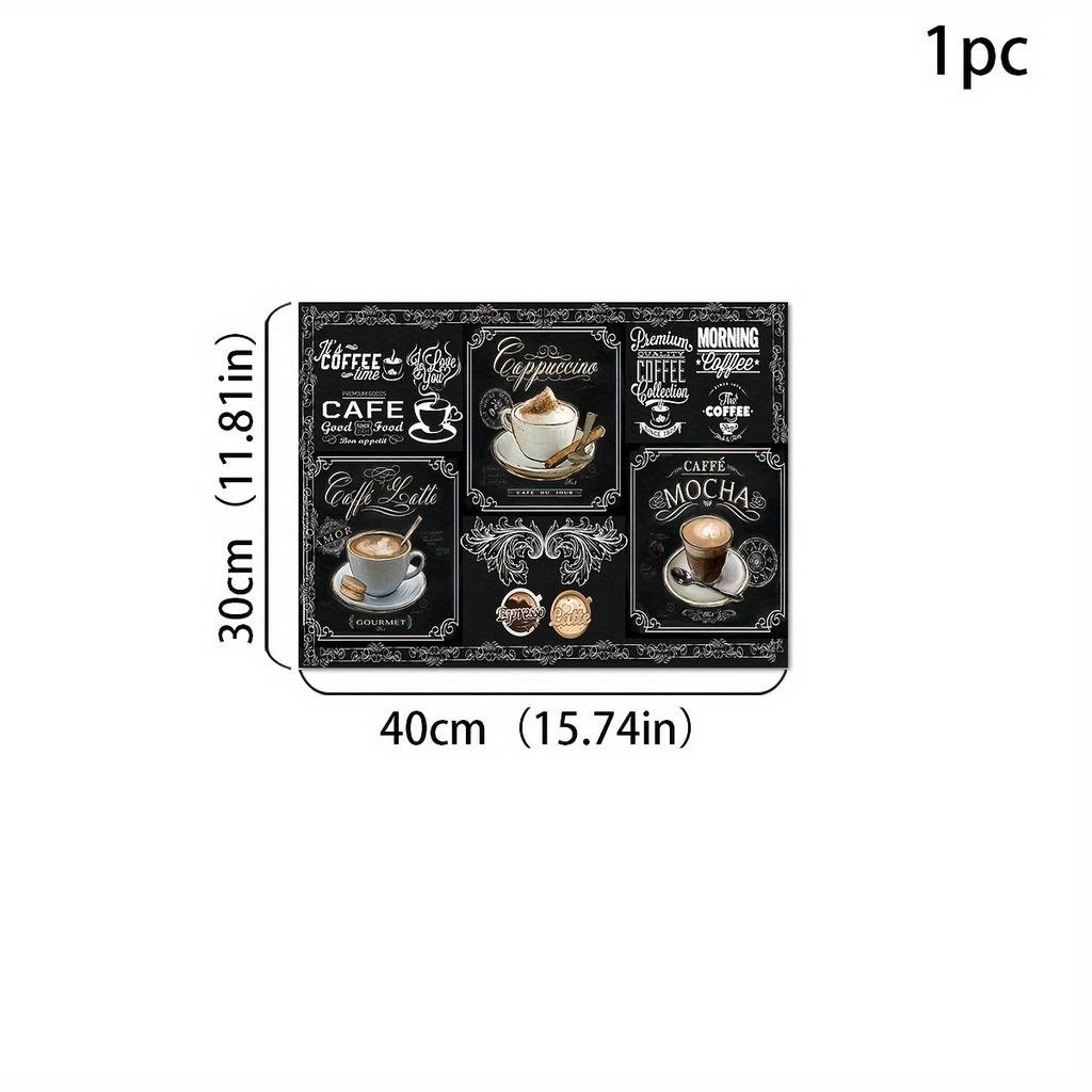 1ks Gumová sušicí podložka s retro kávovým nádobím Pro kavárny Restaurace Kuchyň Kobercové nádobí Odolné Diatom Mud Stolní podložka Pet Mat Coffee