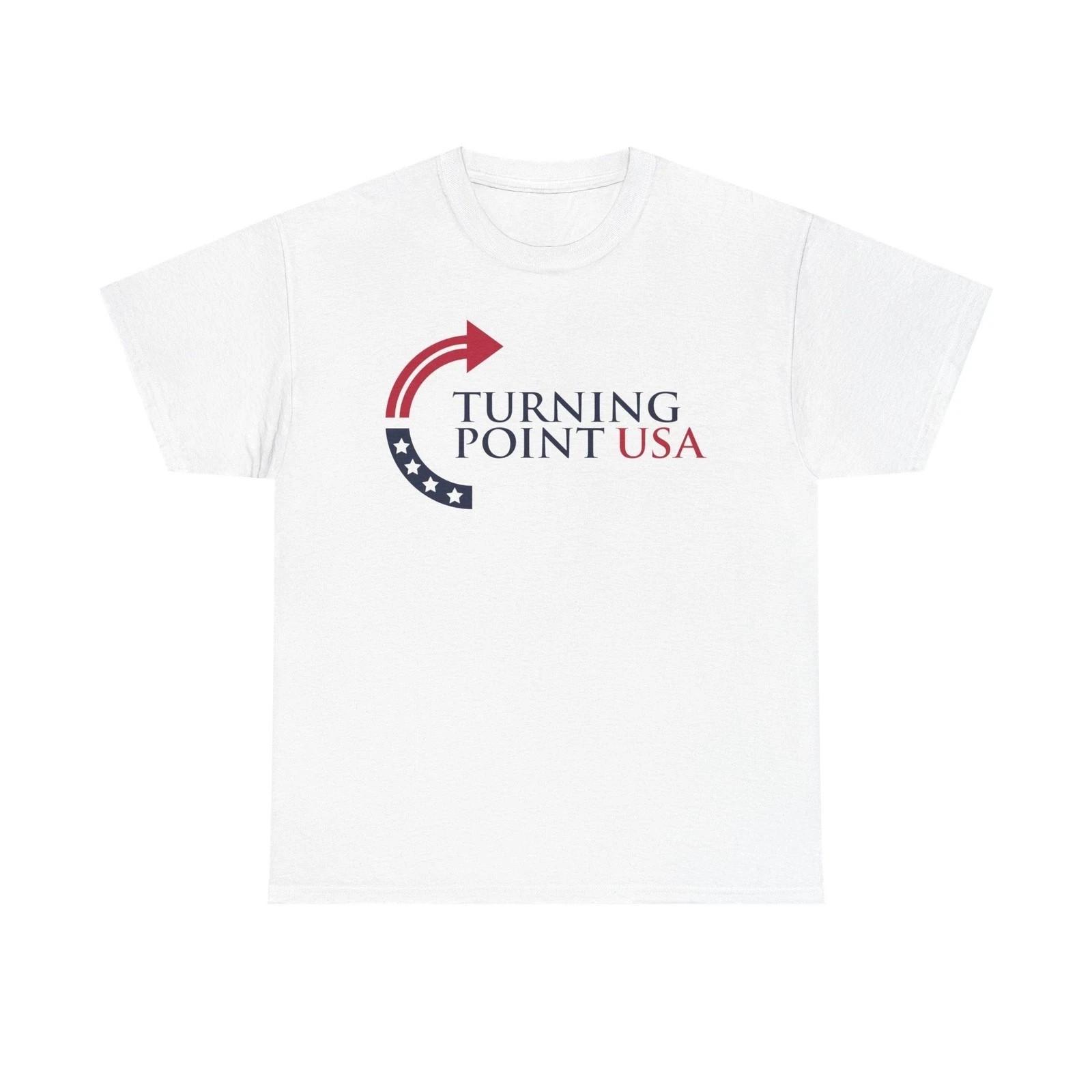 FAST SHIPPING! Charlie Kirk Turning P0int USA Unisex Heavy Cotton Graphic Tee XXXL