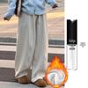 Women's Coffee-Colored High-Waisted Wide-Leg Pants - Mid-Rise with Thickened Fabric for Slimming Effect - Autumn/Winter 2025