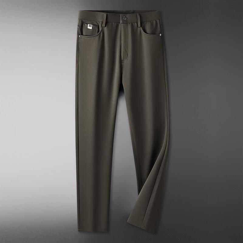 

Dibenze Men s Plus Size Autumn/Winter Modal Casual Straight-Leg Pants 46