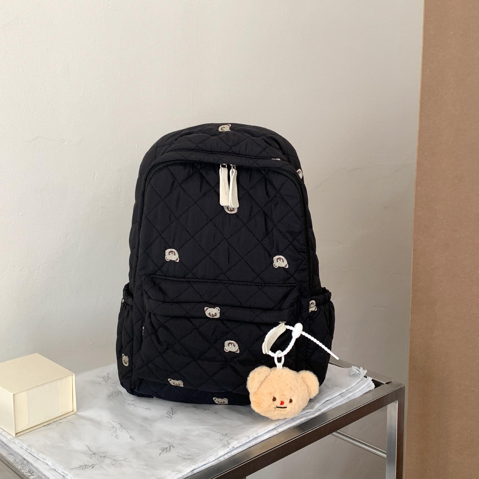 

Рюкзак з вишивкою ромбами, жіноча зимова бавовняна сумка, японський милий шкільний рюкзак для студентів коледжу, дорожня сумка великої місткості