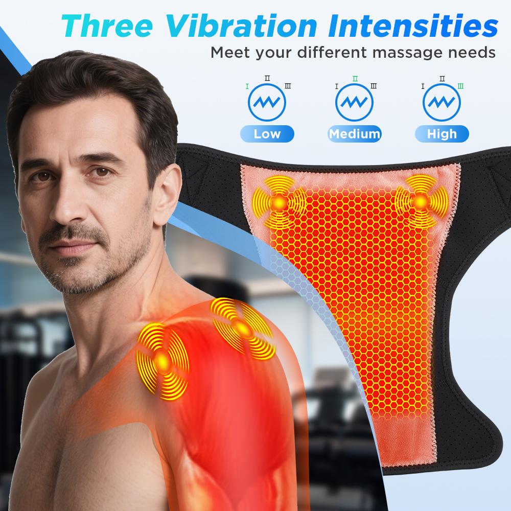 APP Detachable Controller Shoulder Massager,Cordless Heating Vibration Massage Belt,Knee Pad Shoulder Brace,Muscle Joint Relax