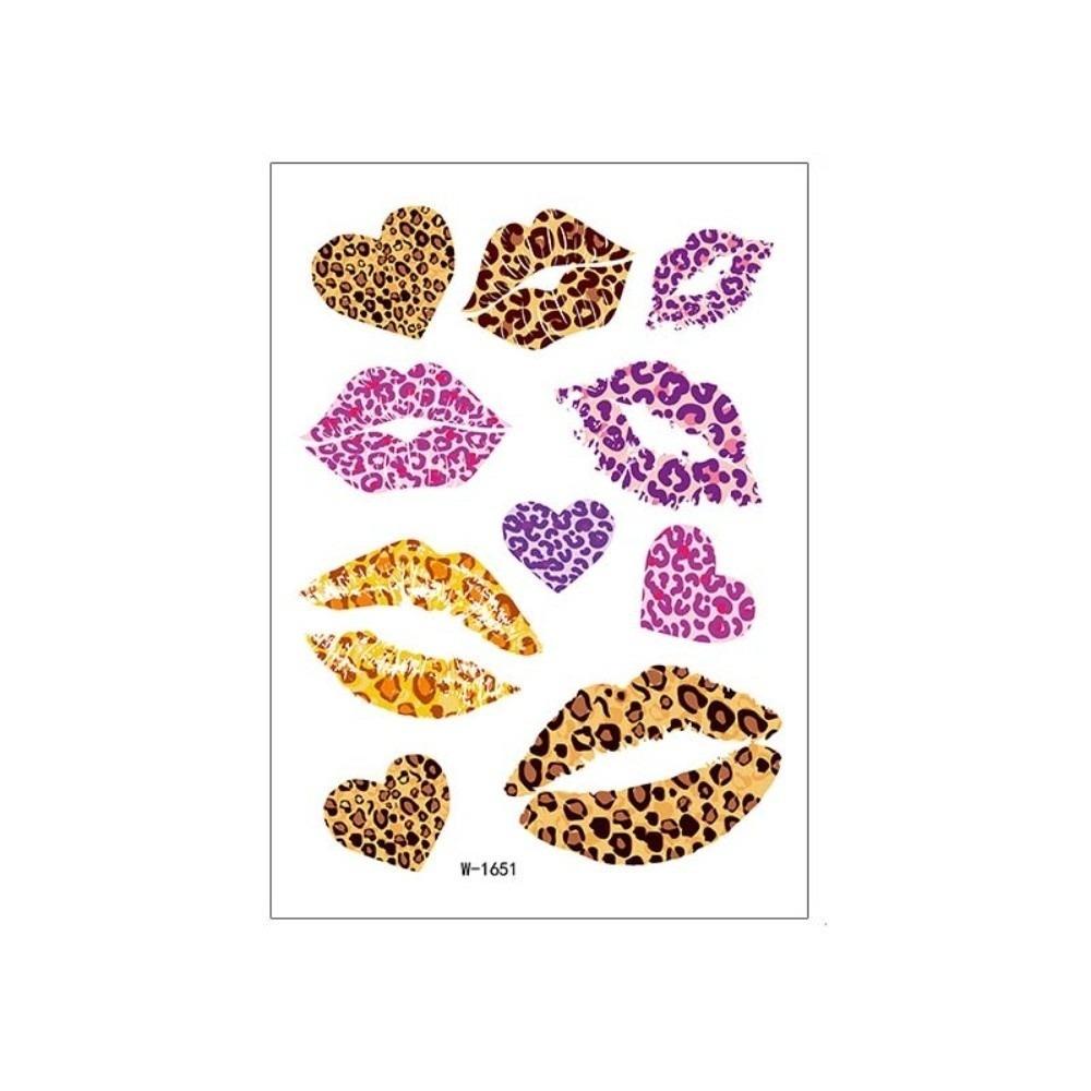 Leopard Print Valentine Day Kiss Lip Stickers Disposable Makeup Stickers Live House