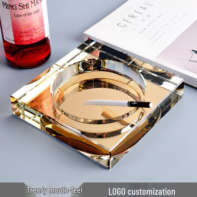 Creative Luxury Crystal Glass Ashtray for Home, Bar, or Hotel