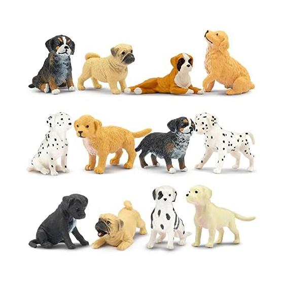TOYMANY 12PCS Mini Dog Figure Mini Animal Figure Animal Toy Set Dog Model Realistic Animal Model Dog Toy Popular Animal Birthday Gift Christmas New