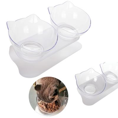 Doppelter Katzennapf für kleine Katzen, Hunde, Kätzchen, erhöhte, rutschfeste Wasser- und Futternäpfe, kippsicherer Wassernapf für Welpen, Heimtierbedarf