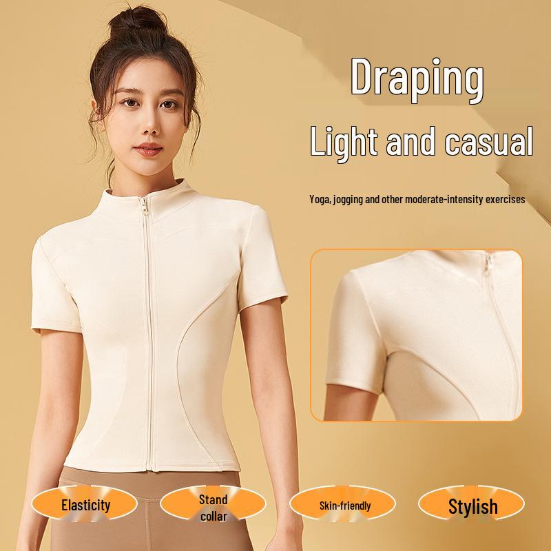 

Juyi Hall Summer Sun Protection Stand-Up Collar Sports Top Small