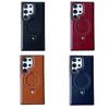 Leather for Magsafe Case For Samsung Galaxy S 25 S25 S24 Ultra S22 S23 Plus A55 A15 Luxury Protection Magnetic Holder Back Cover