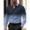 Men's Business Casual Printed Long Sleeve Shirt Formal Button Up Shirt Fall Winter Spring Summer Cuffed Long Sleeve