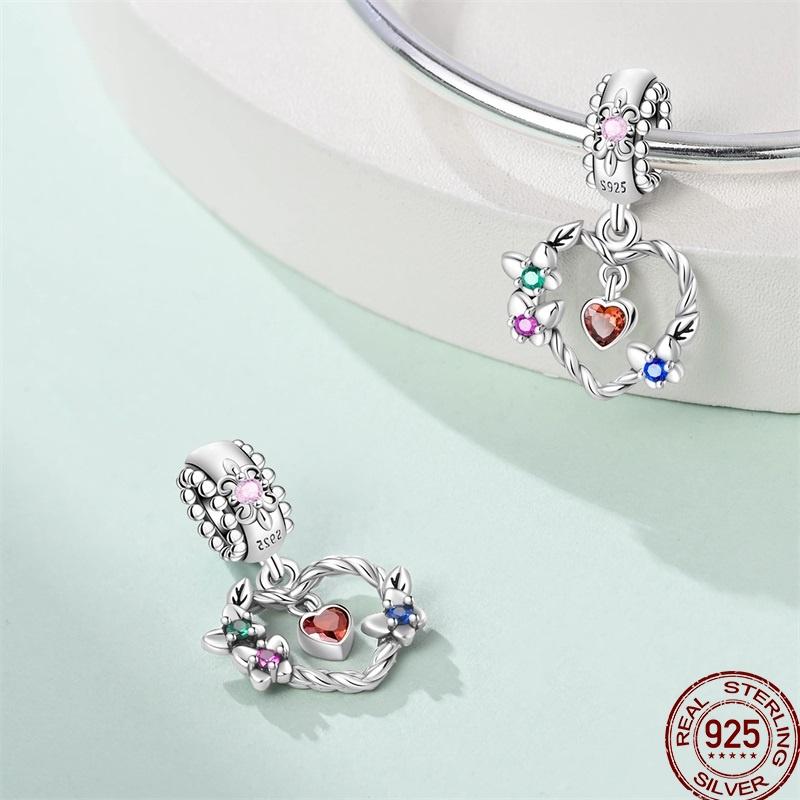 New Copper Blue Bow Pet Cute Bear Shiny Zircon Beads Suitable Fit Pan Original Bracelet Diy Gift Jewelry