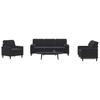 Vidaxl 3-Cz. Relaxation Set With Cushions, Black, Velvet