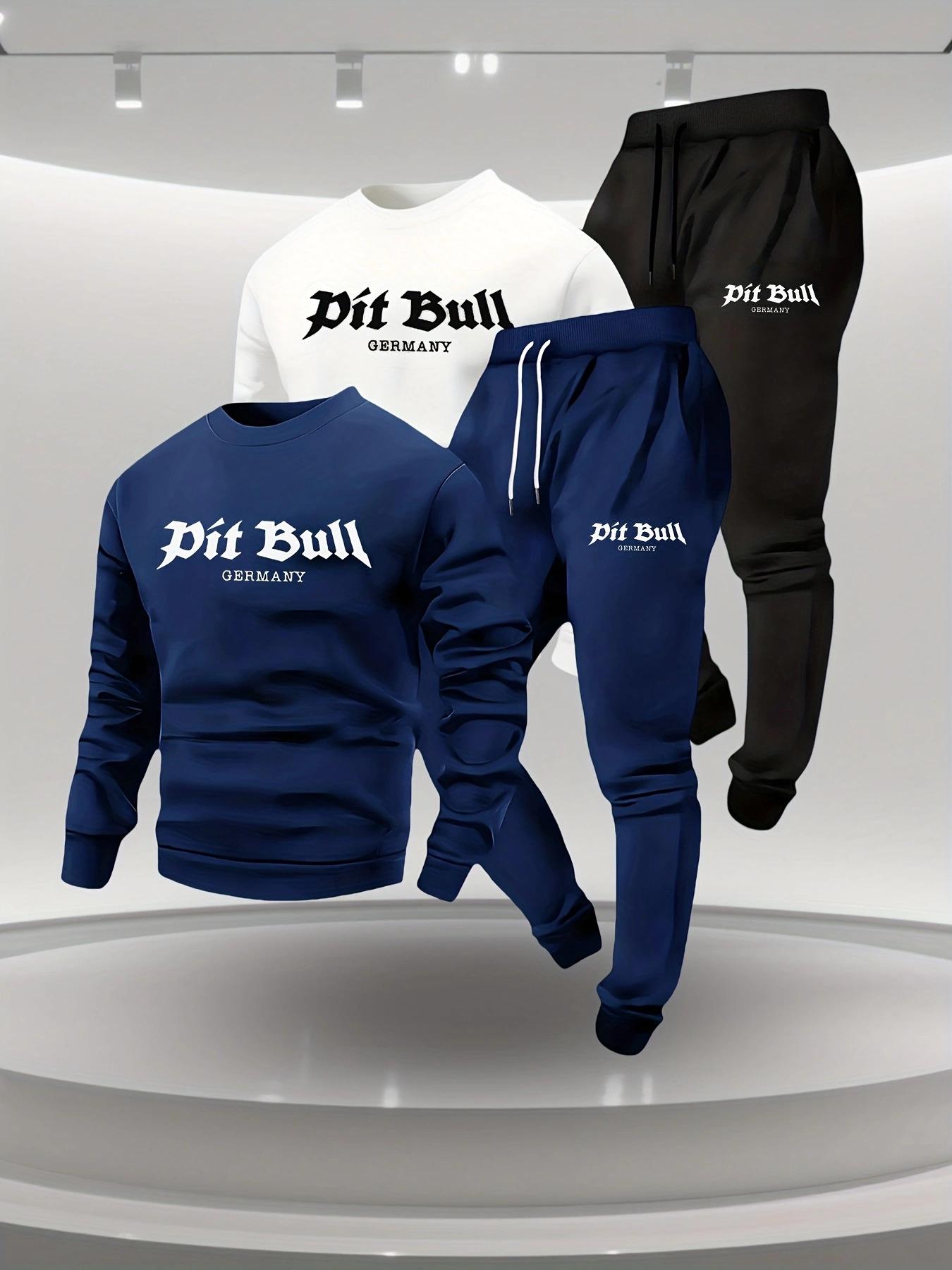 Vīriešu Pitbull burtu apdrukas hūdija un