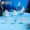 Mikro-Landschaft Weihnachts-Zwerg leuchtender Schneemann Harz kleine Ornament Handwerk DIY Schnee Ornament Zubehör