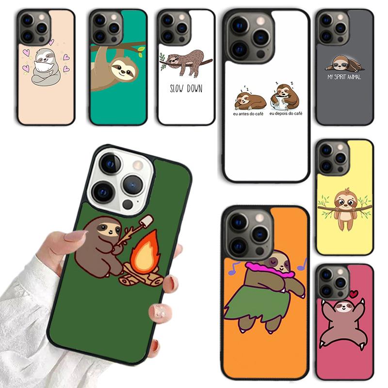 Cute Sloth Animals Phone Case for iPhone 17 Air 16 15 14 12 13 PLUS 11 PRO MAX Back Fundas coque Cover Shell
