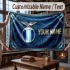 Custom Name Flannel Throw Blanket Lazio FC Pattern Warm Home Decoration
