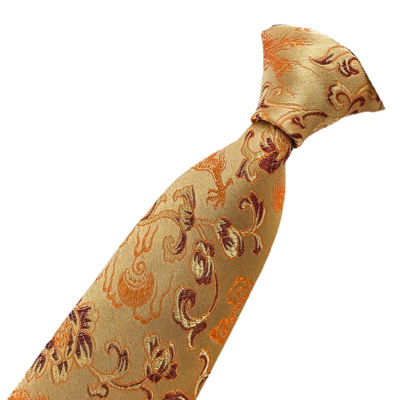 Cozy Up Men Tie Groom Best Man Chinese Dragon Pattern Casual and Fashionable 146x8x3.5cm