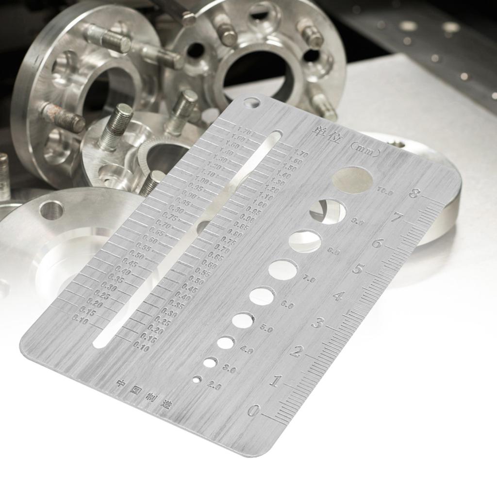 210mm Stainless Steel Screw Gauge Plate Bolt Diameter Measuring Ruler Tool