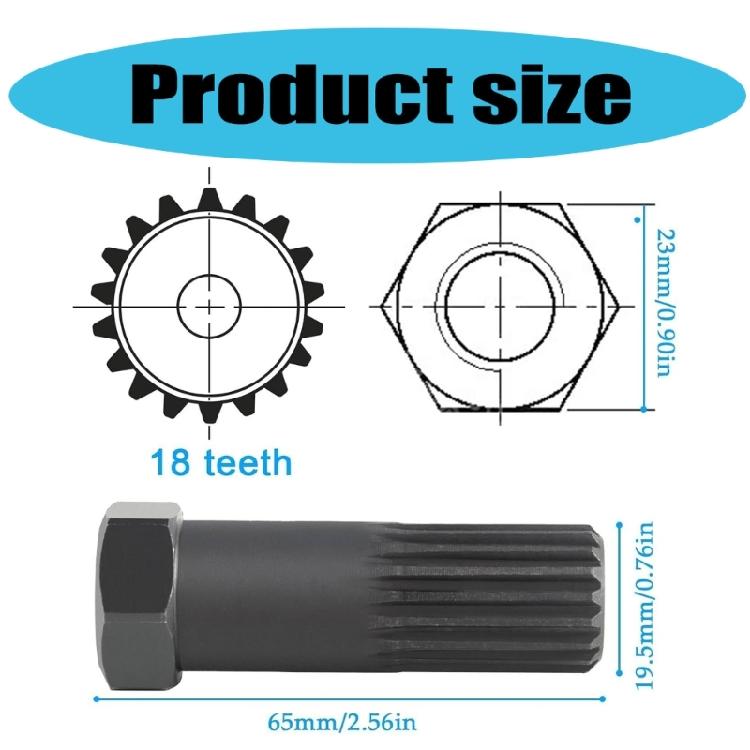 Lightweight WR001 Spline Wrench Tool Metal Spline Wrench High Efficiency Impeller Installation Tool Metal for Marine 