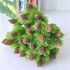 Artificial Plastic Pine 7 Branches Pine Nuts Cones Fake Plants Tree for Christmas Party Decoration Faux Grass Xmas Home Decor
