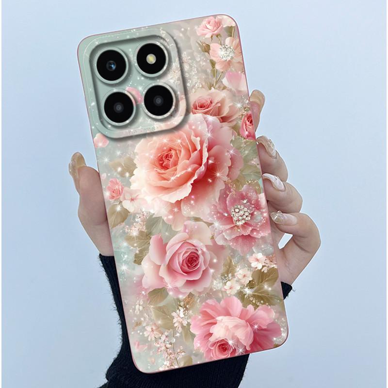 For Honor X6a X6b X6c X6 X6s Case Simplicity flower Soft Silicone Cover For HonorX6a X 6B X6 b Shell Lens Protective Phone Funda