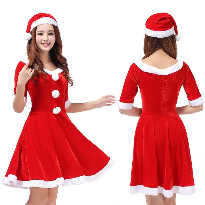 

Новая длинная женская рождественская одежда, халаты, рождественская одежда, ролевые игры, набор рождественской одежды $ M красный