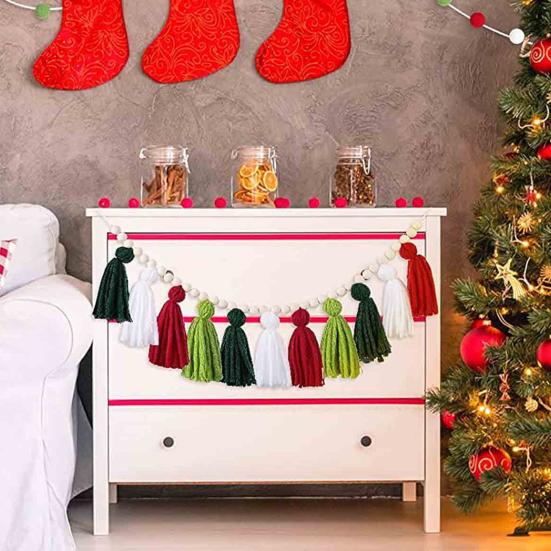 

Гирлянда из бисера. Изысканная гирлянда из бисера для спальни. Многоцветная рождественская декоративная гирлянда с кисточками для детской комнаты.