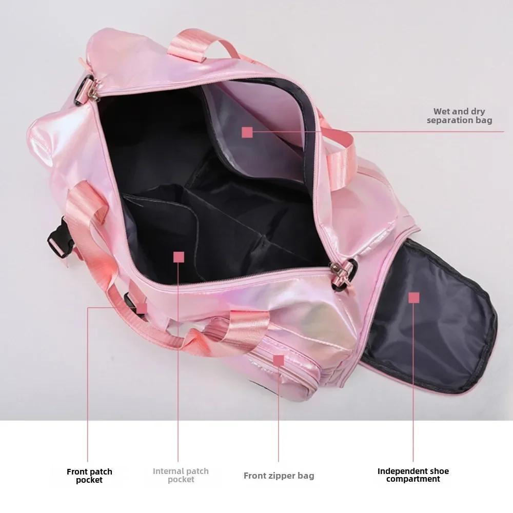 Große faltbare Reisetasche Damen Wasserdichte Gepäck-Organizer-Tasche Trocken-Nass-Trennung Reise Schulter-Tragetasche Handtasche