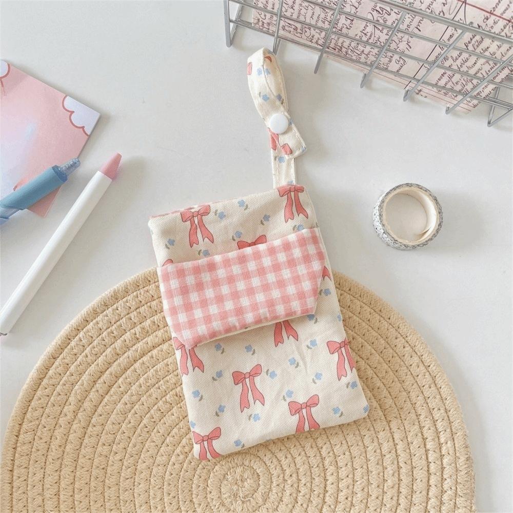 Bowknot Floral Nurse's Pencil Case Double-layer Flip Cover Stationery Storage Bag Large Capacity Chest Insert Pocket