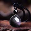 16mm Natural Obsidian & Tiger Eye Cross Necklace with Amethyst Pendant - Holiday Gift for Couples