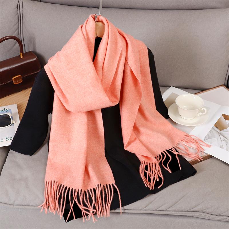 69 Colors Winter Scarf for Women Warm Cashmere Scarves Hijab Solid Lady Long Shawl Wrap Female Pashmina Bandana Poncho Stoles