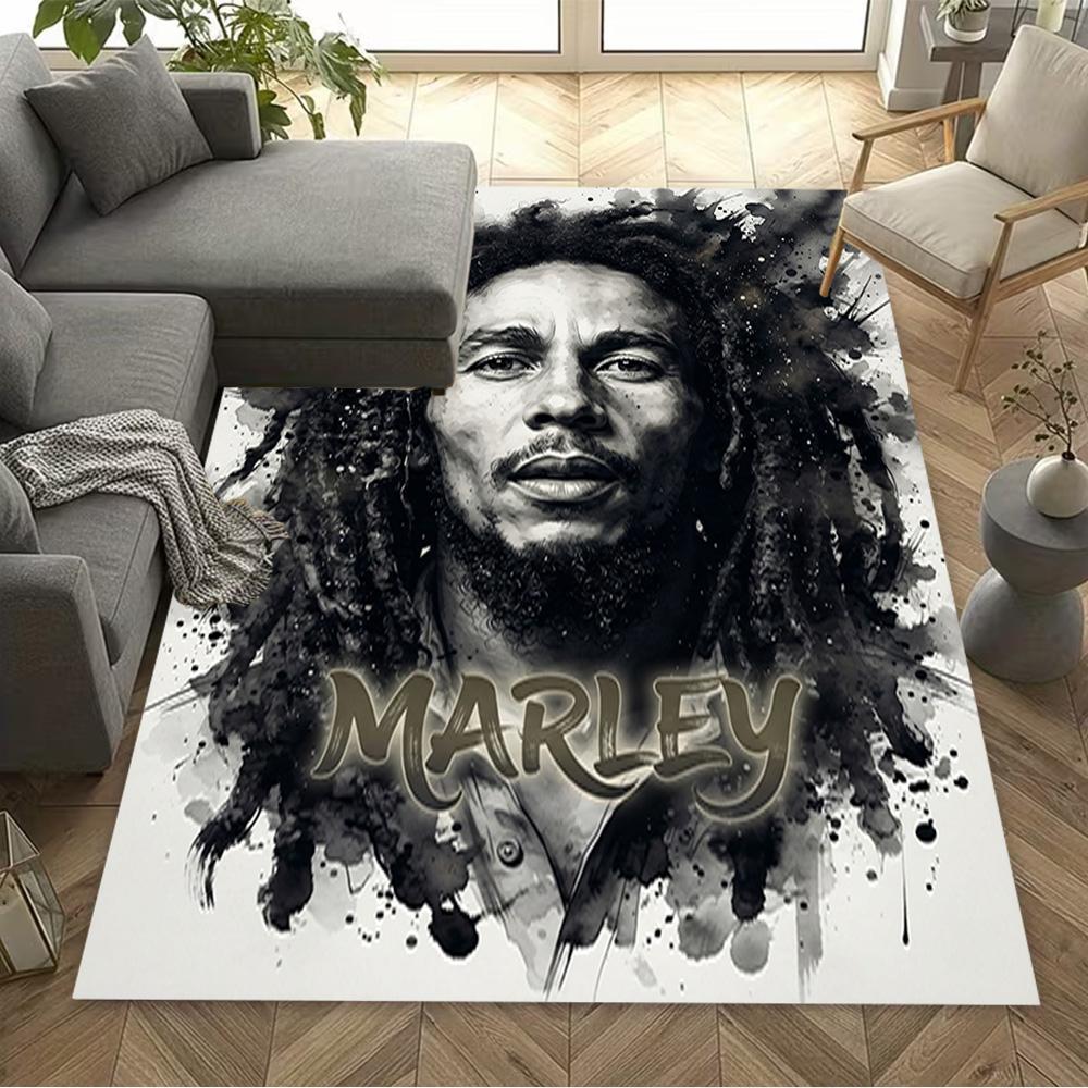 Bob Marley Reggae Legend Personalized Text Floor Rug Office Rug Design For Bedrooms Foyer Game Room Entryway Antislip Carpet Anime Office Decor
