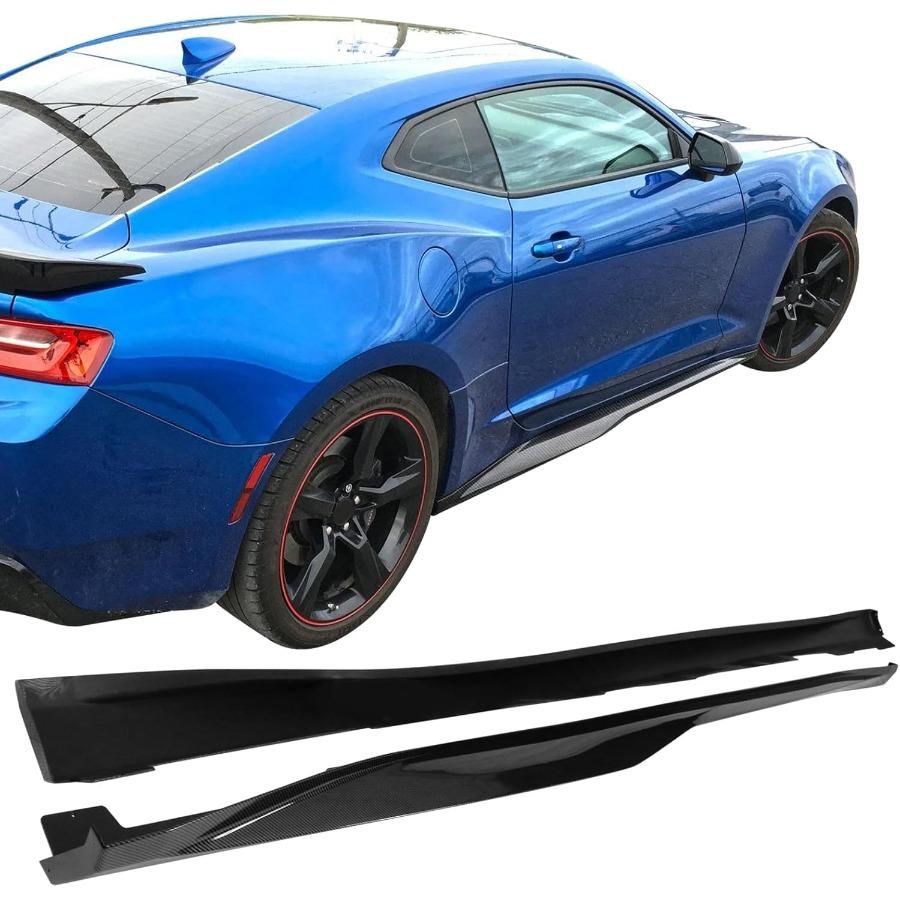 

Боковые юбки, совместимые с 2016-2025 Chevy Camaro ZL1 Style, с принтом под карбон, боковые расширители, пороги для улучшенного автомобиля United States