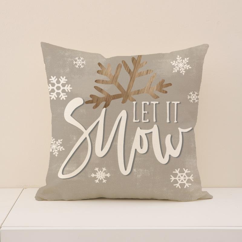 Neues Weihnachtskissen Feiertagsdekoration Einfaches Sitzkissen Leinen Bequem Buchstabenaufdruck Sofakissen