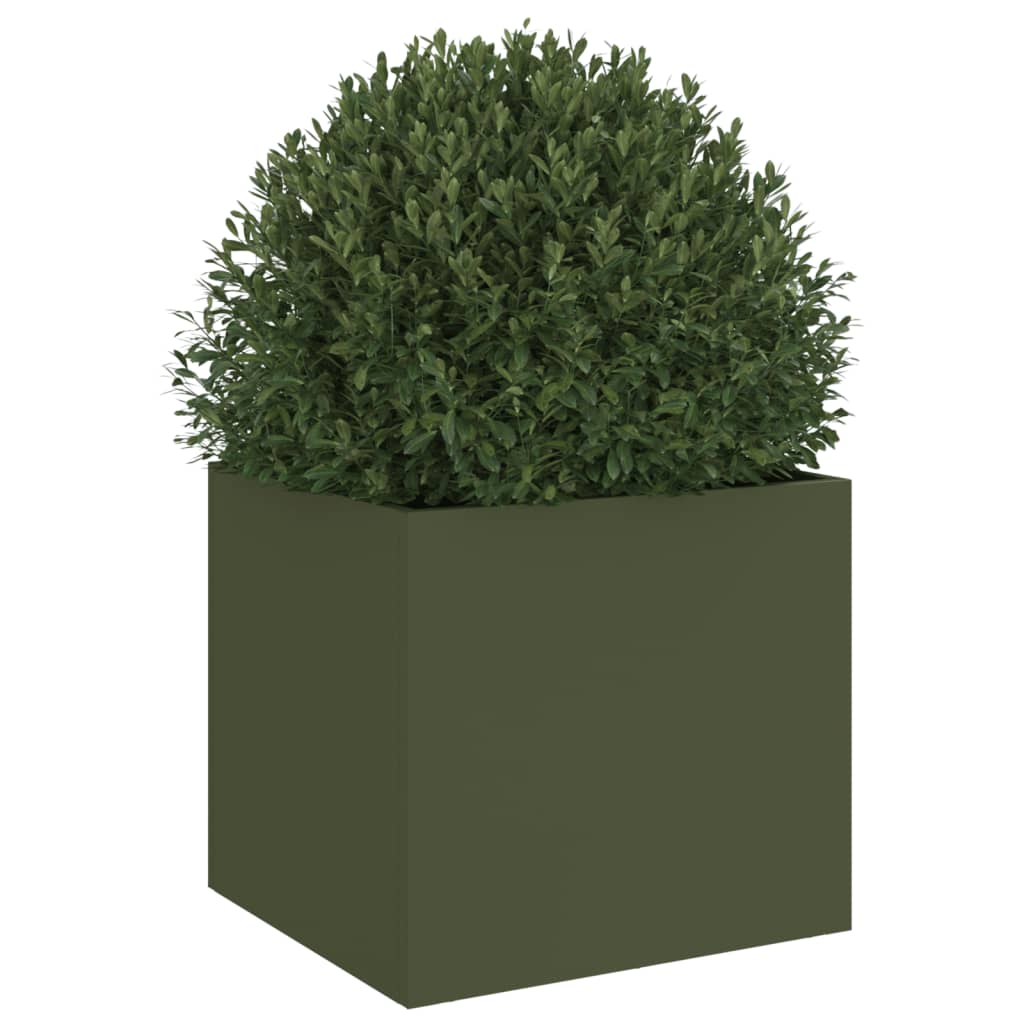 Plant Pot Olive Green 32 X 30 X 29 Cm Steel