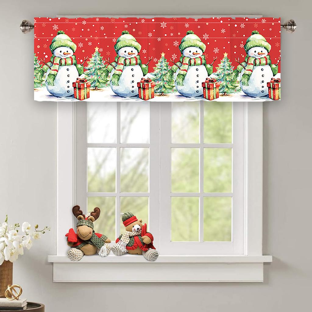 Christmas Short Curtain Merry Christmas Decoration for Home 2024 Xmas Short Curtains Ornament Navidad Natal New Year Gifts 2025