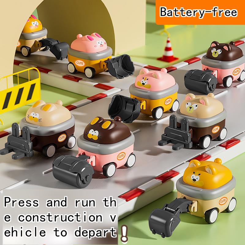 Kid-Friendly Press-Start Construction Vehicle Toy Set