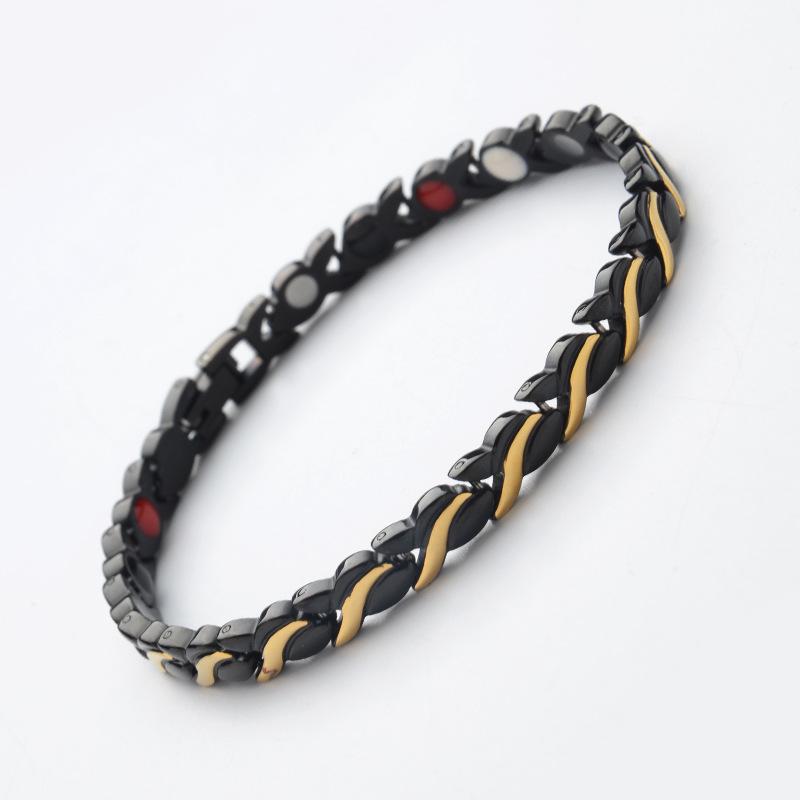 Unisex Stainless Steel Titanium Germanium Magnetic Bracelet with Cross-Border Design