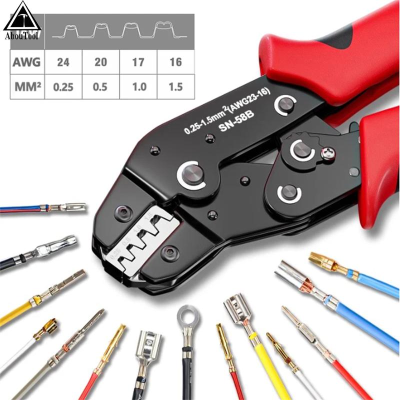 Professional Labor-Saving SN-18B Crimping Pliers Compatible with 6.1/1.8/1.8mm Spade Terminals for Precise Crimping for Dupont