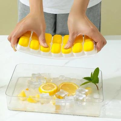 1 Stück Silikon-Quadratformen 14 Würfel Einfach zu lösende Eiswürfelform mit Deckel Sommer Küche Bar DIY Gefrorene Cocktail-Gefrierwerkzeug