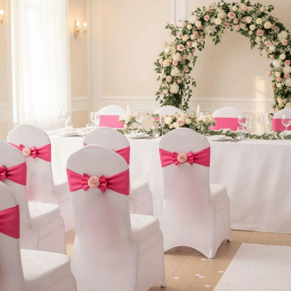 Polyester Bow Tie Chair Bandage High Elasticity Chair Sashes Band  Wedding Party