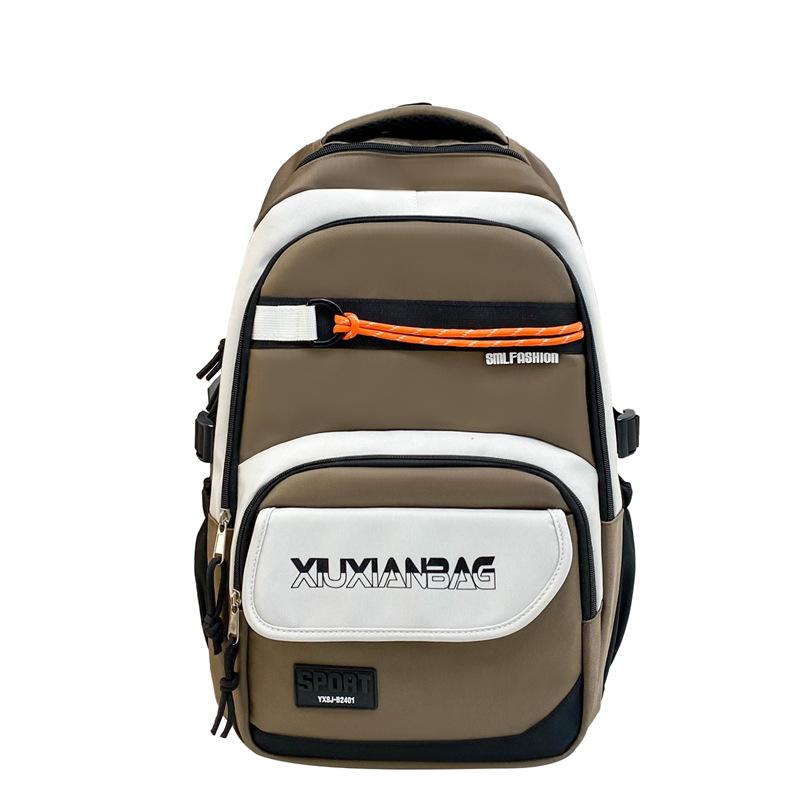 Contrasting Color Large-capacity Schoolbag Trendy Versatile Travel Computer Backpack Lightweight Unisex Casual Backpack