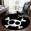Totenkopf und gekreuzte Knochen Stuhlmatte - Runder Teppich für Heimdekoration, Bürogebrauch, Schlafzimmer, Wohnzimmer, Geschenkidee0489b