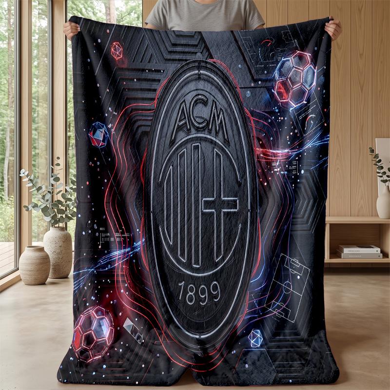 AC Milan Theme blanket Soft Flannel Blanket Plush Throw Blanket Cozy Sofa Bed Blanket for Home Decor