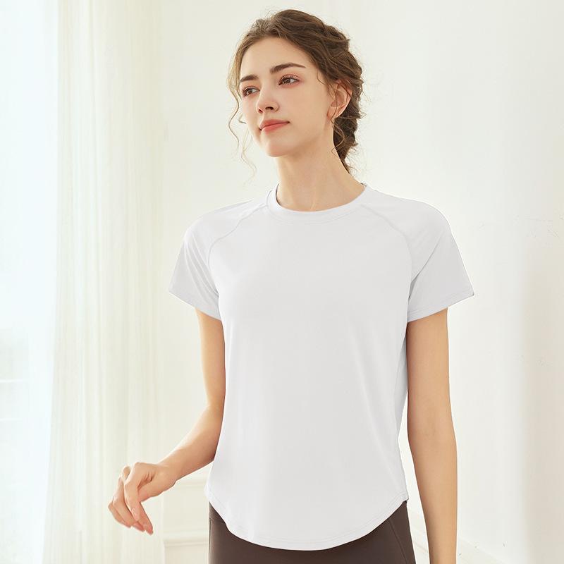 Fitness Running Quick Drying T-Shirt Loose Sports Suit Women's Spring Yoga Suit Top Mesh Breathable Short Sleeves