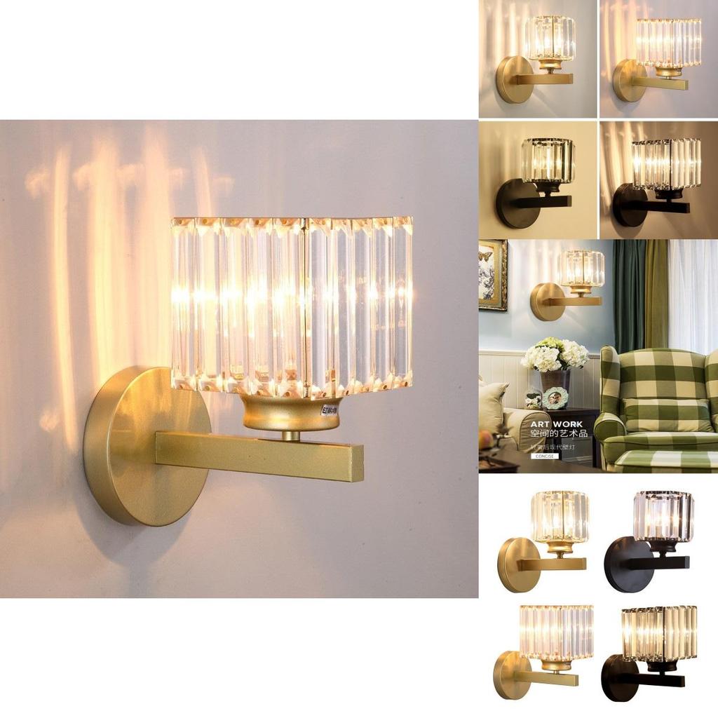 Modern Square And Circular Crystal Wall Lamps For Hotel And Home Interior Lighting