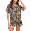 Women's Casual Fashion Halloween Printed Short Sleeve Home Suit